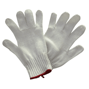 Guantes de hilo blanco